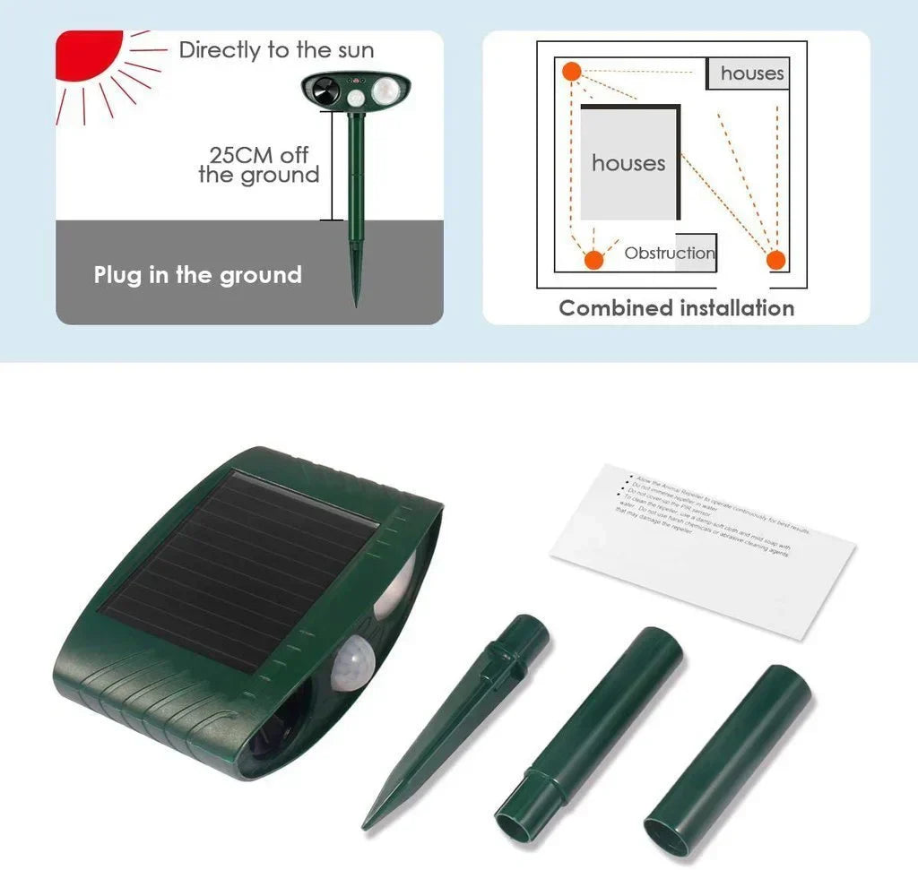Repelente Ultrasónico Solar - Eficaz en 48 Horas