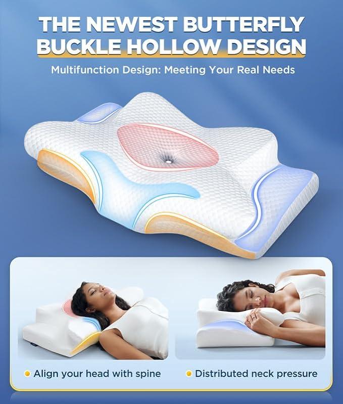 CozyRest Almohada Viscoelástica Cuello - Soporte Ergonómico - Alivio Cervical