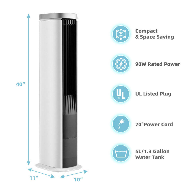 Enfriador Evaporativo Compacto 3 en 1 - Ventilador Portátil - Temporizador Ajustable - Enfriamiento Eficiente
