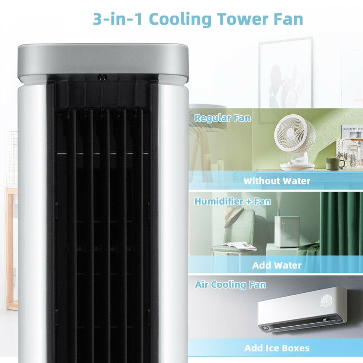 Enfriador Evaporativo Compacto 3 en 1 - Ventilador Portátil - Temporizador Ajustable - Enfriamiento Eficiente
