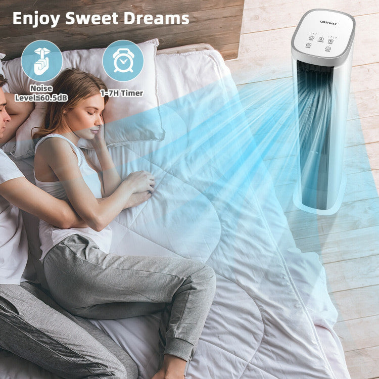 Enfriador Evaporativo Compacto 3 en 1 - Ventilador Portátil - Temporizador Ajustable - Enfriamiento Eficiente
