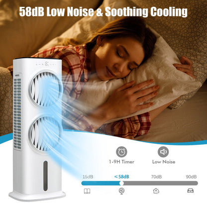 Enfriador Evaporativo Remoto – Ventilador 3 en 1 – Temporizador 9H