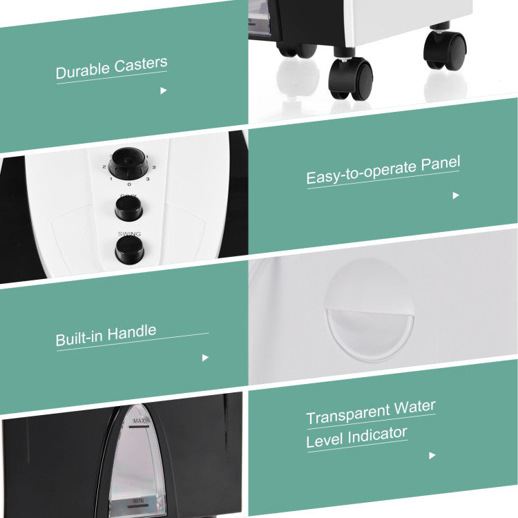 Enfriador de Aire Evaporativo Compacto - 3 en 1 - Control de Filtro Integrado - Uso Personal