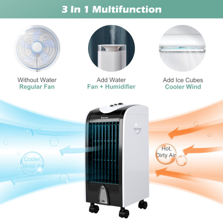 Enfriador de Aire Evaporativo Compacto - 3 en 1 - Control de Filtro Integrado - Uso Personal