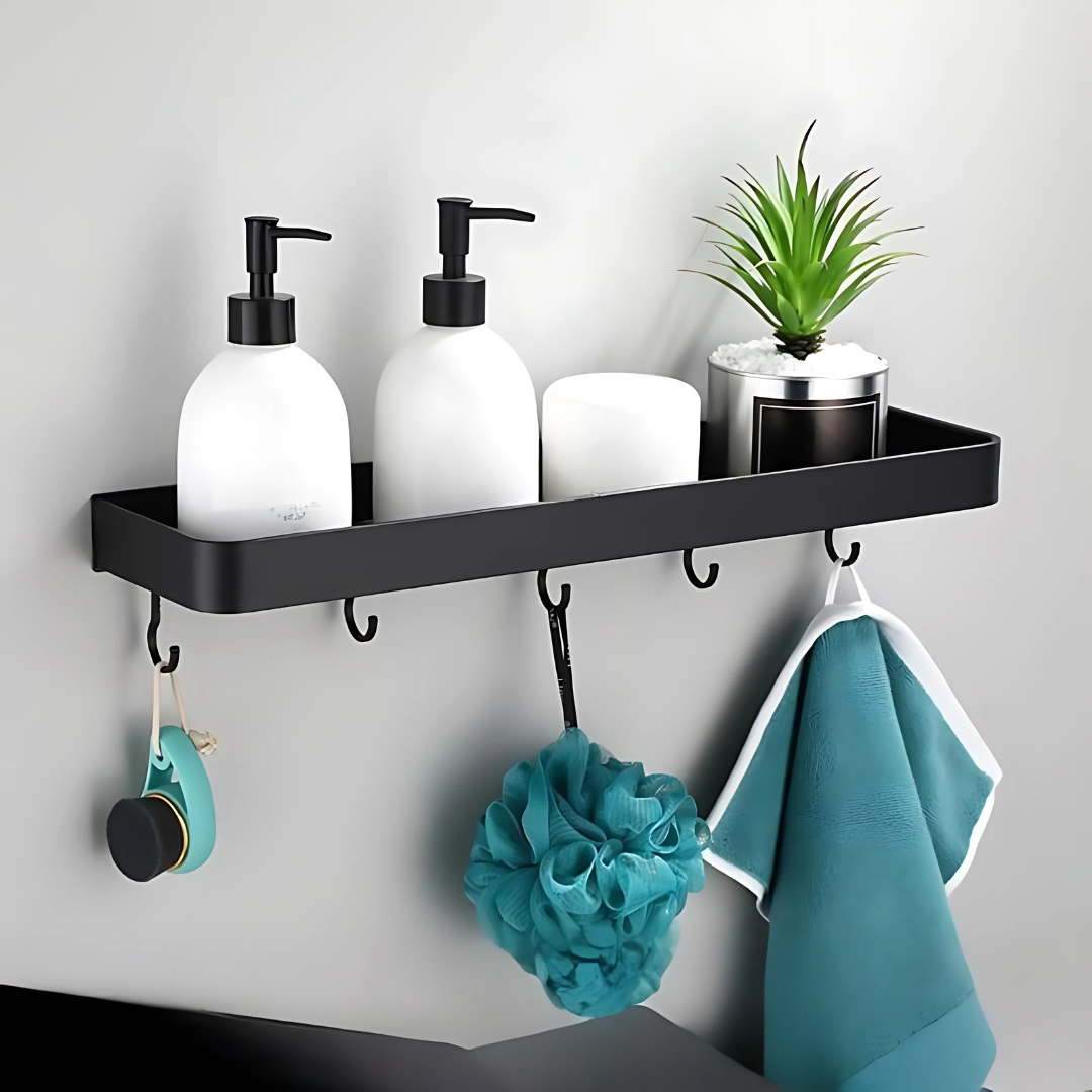 Estante de Pared Metal Baño - Almacenamiento Moderno Compacto