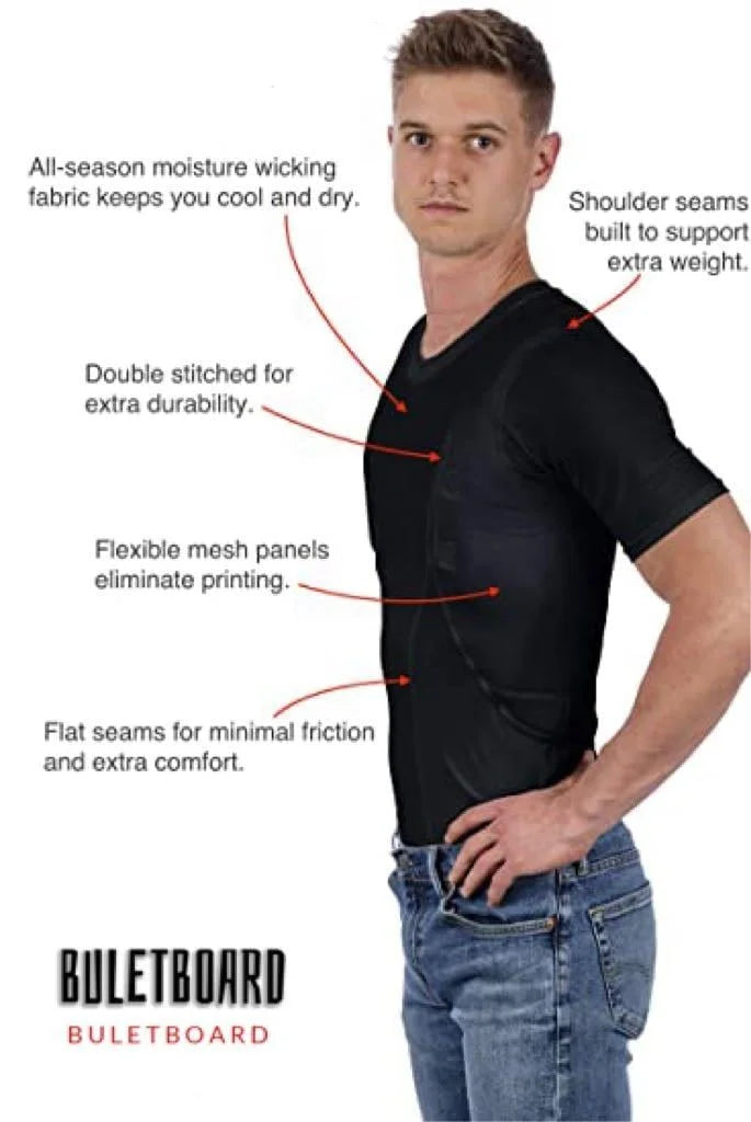 Camiseta con funda de cuero oculta para hombres/mujeres