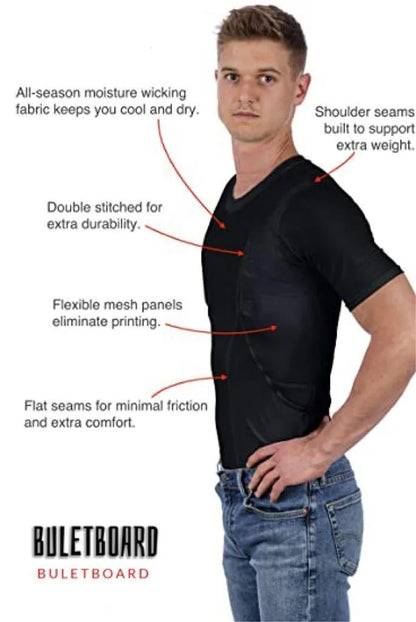 Camiseta con funda de cuero oculta para hombres/mujeres