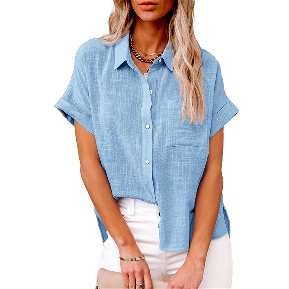 Blusa de Algodón-Lino Ligera para Damas