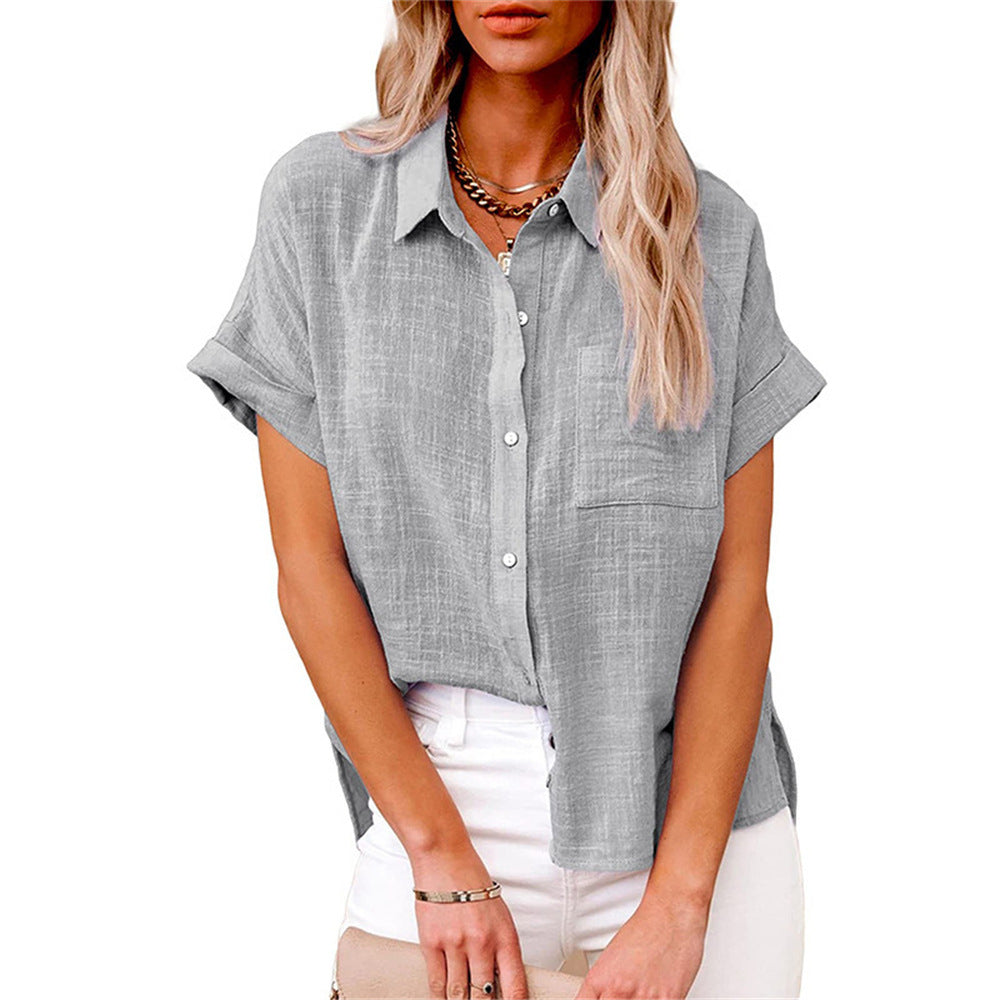 Blusa de Algodón-Lino Ligera para Damas
