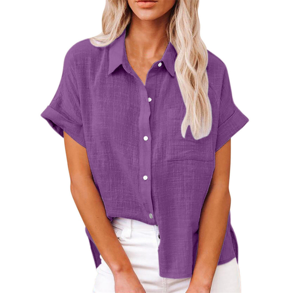 Blusa de Algodón-Lino Ligera para Damas