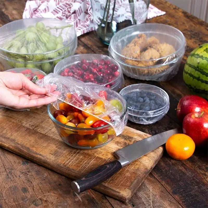 Tapas elásticas plásticas reutilizables para alimentos (100 pcs)