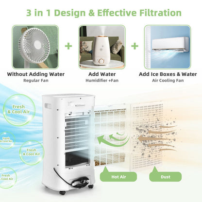 Enfriador Evaporativo Inteligente 4 en 1 – Portátil, Temporizador, Modos Ajustables