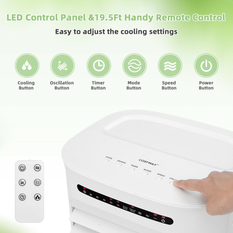 Enfriador Evaporativo Inteligente 4 en 1 – Portátil, Temporizador, Modos Ajustables