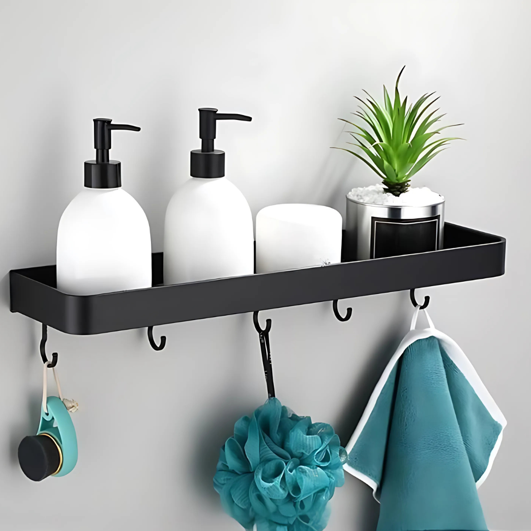 Estante de Pared Metal Baño - Almacenamiento Moderno Compacto