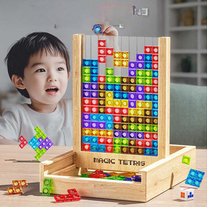 Tablero Ecoblock Tetris - Rompecabezas de Madera Sostenible