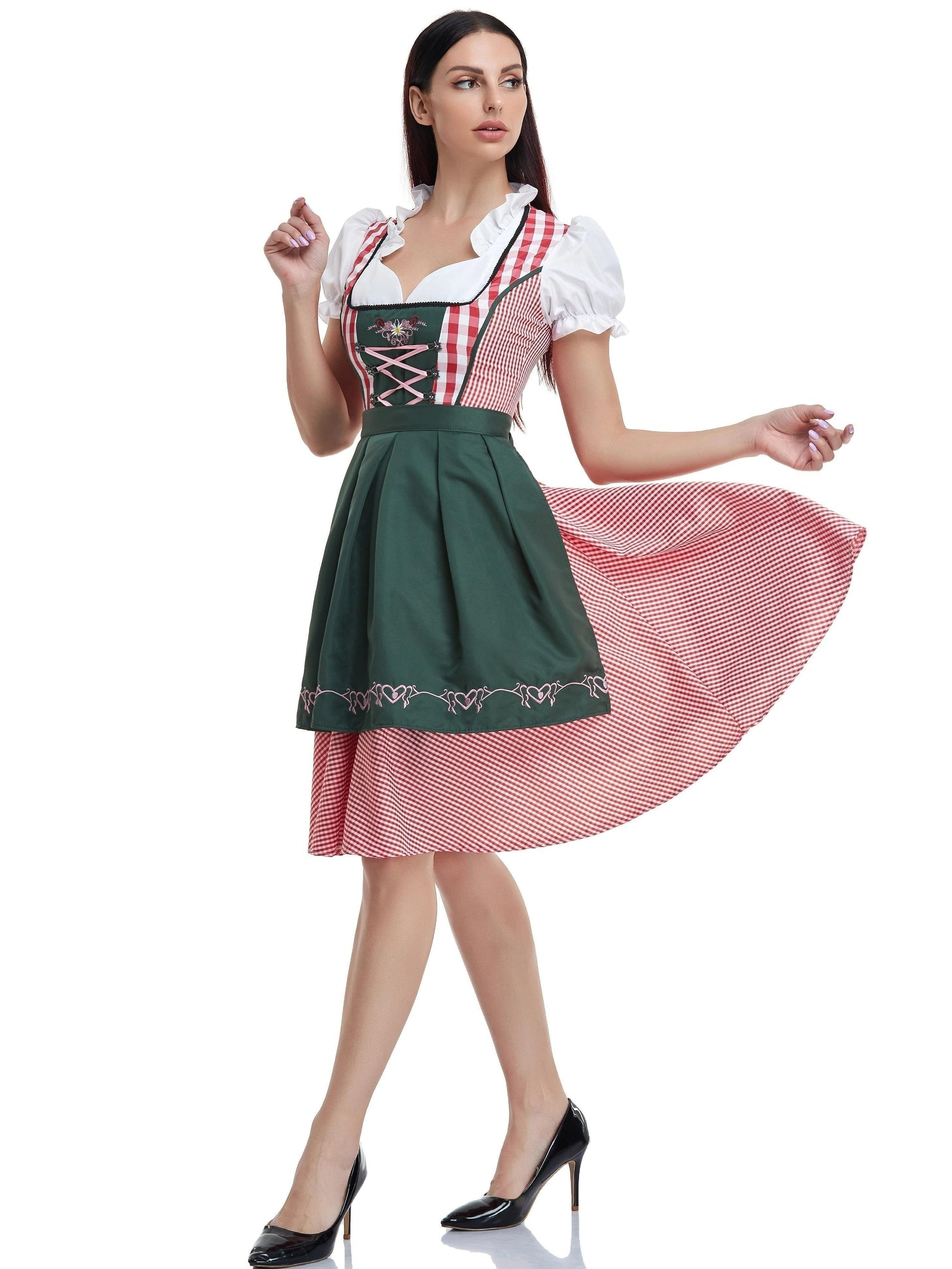 Vestido Dirndl para Damas - Materiales Suaves - Atuendo Tradicional de Oktoberfest