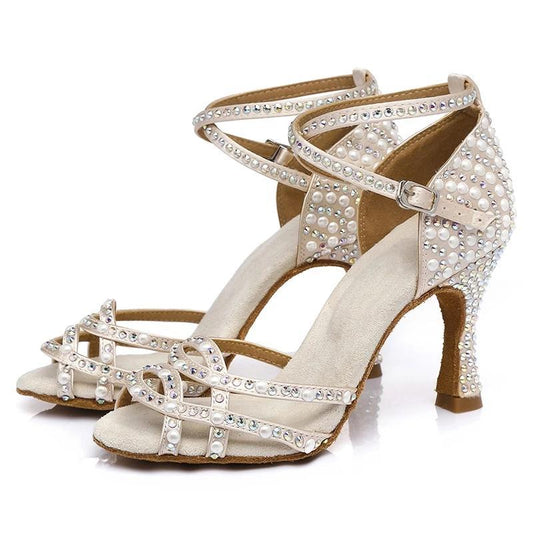 Zapatos de tacón alto de satén para mujer - Comodidad - Estilo de baile-Zapatos - Mujer-VyFlair