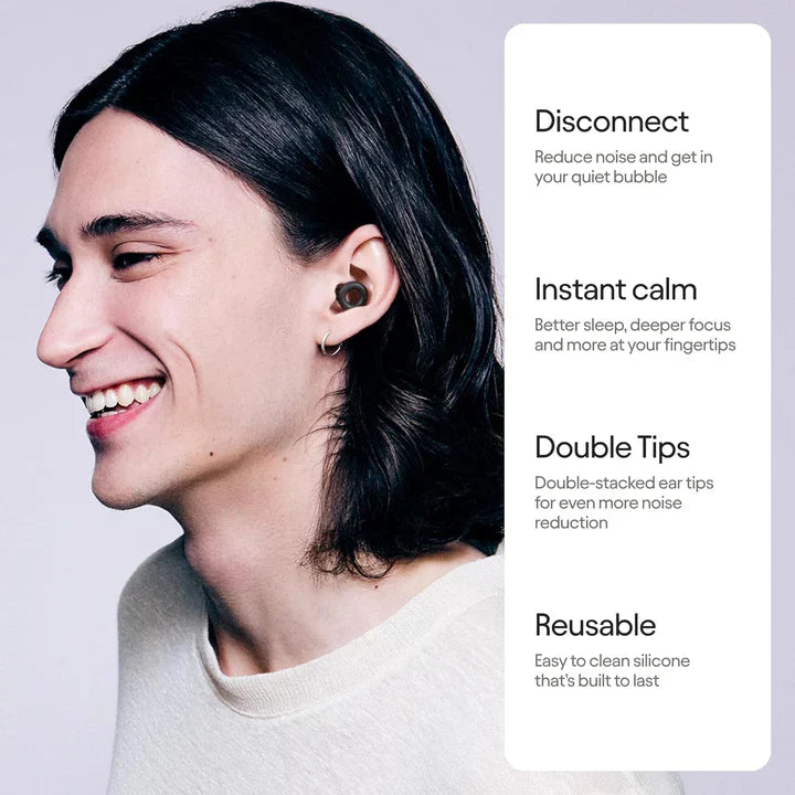 Quiet 2 Plus - Tiptapones dobles reutilizables para dormir y concentrarse