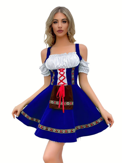 Vestido Dirndl Sin Hombros - Materiales Suaves - Trachten de Oktoberfest