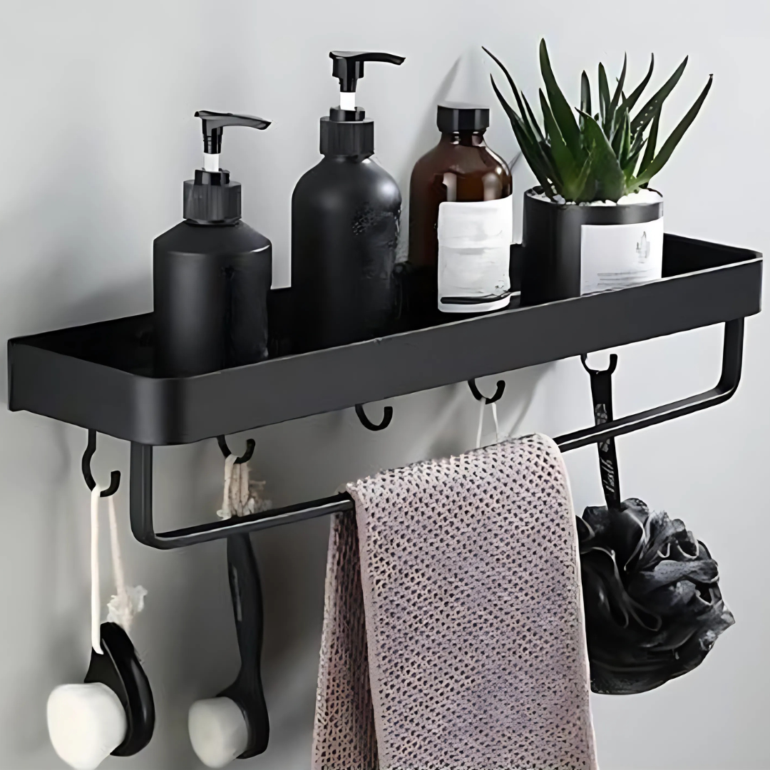 Estante de Pared Metal Baño - Almacenamiento Moderno Compacto