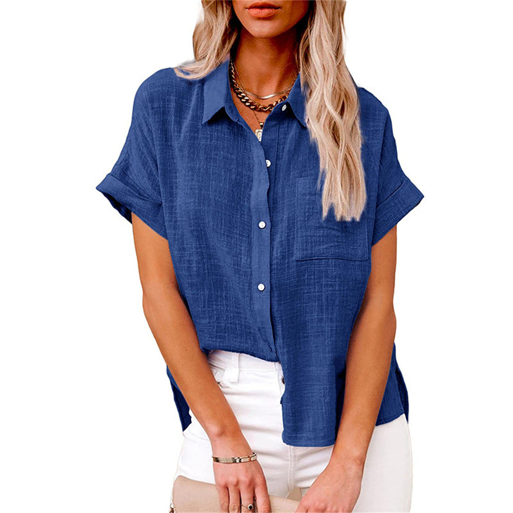 Blusa de Algodón-Lino Ligera para Damas