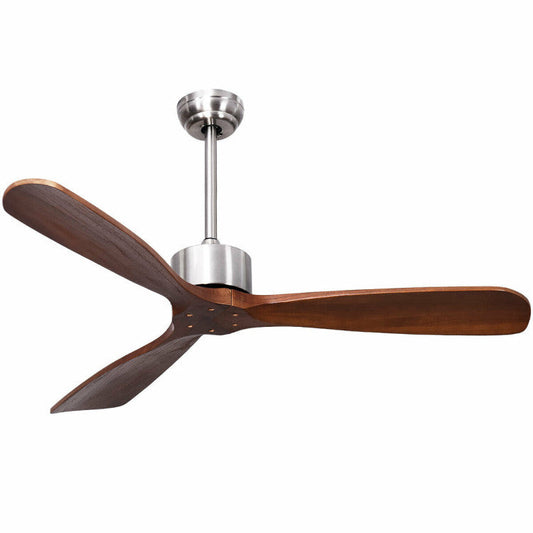 Ventilador de Techo 52" Níquel Cepillado - Control Remoto - Diseño Contemporáneo