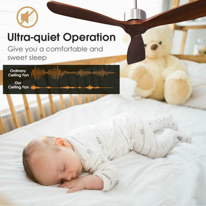 Ventilador de Techo 52" Níquel Cepillado - Control Remoto - Diseño Contemporáneo