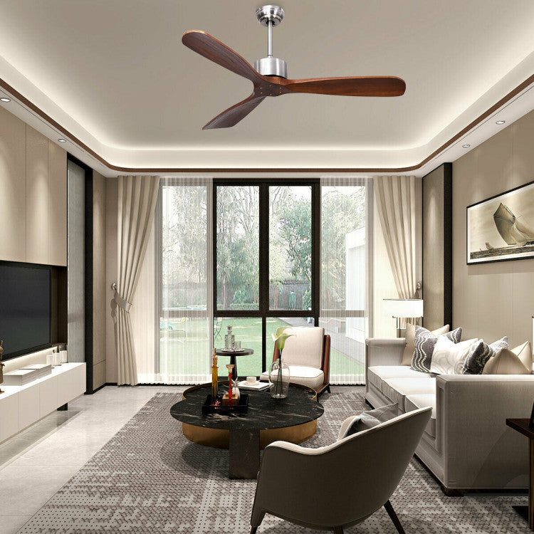 Ventilador de Techo 52" Níquel Cepillado - Control Remoto - Diseño Contemporáneo