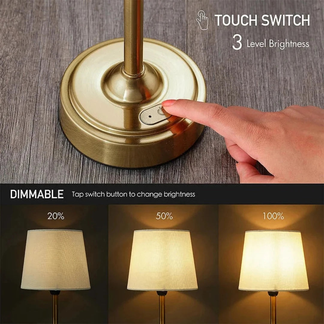LED Retro Fabric Cordless Table Lamp