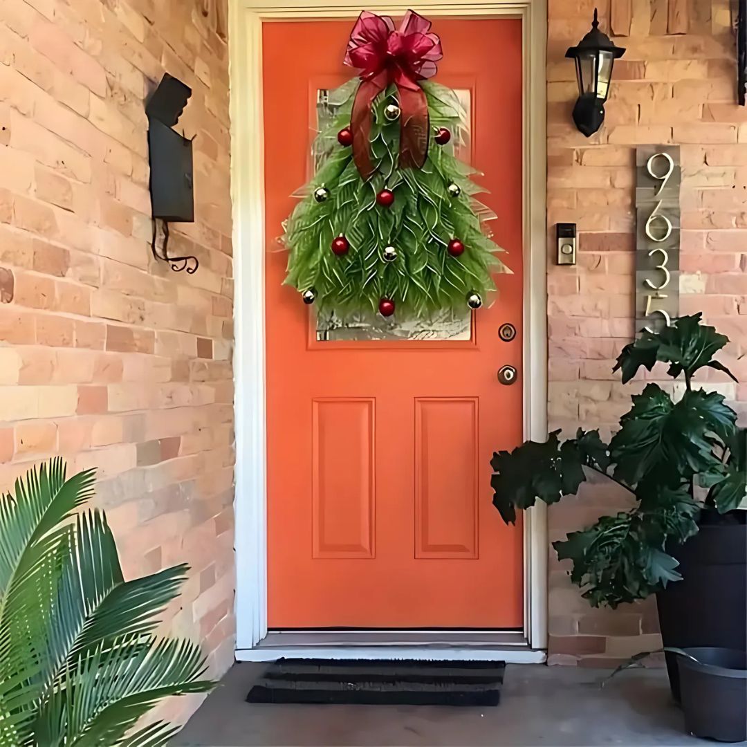 Corona de Navidad Hecha a Mano – Decoración con Luces LED para Puerta Principal