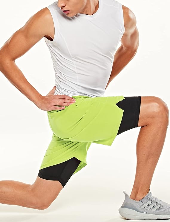 Pantalones Cortos de Gimnasio - Bolsillo para Teléfono - Forro Cómodo