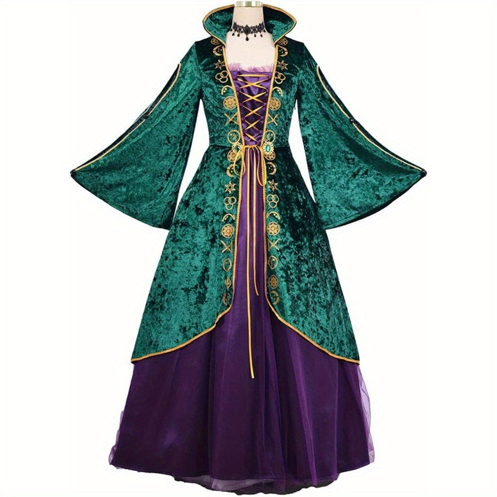 Vestido Halloween Hocus Pocus - Terciopelo - Manga Larga - Maxi