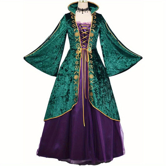 Vestido Halloween Hocus Pocus - Terciopelo - Manga Larga - Maxi