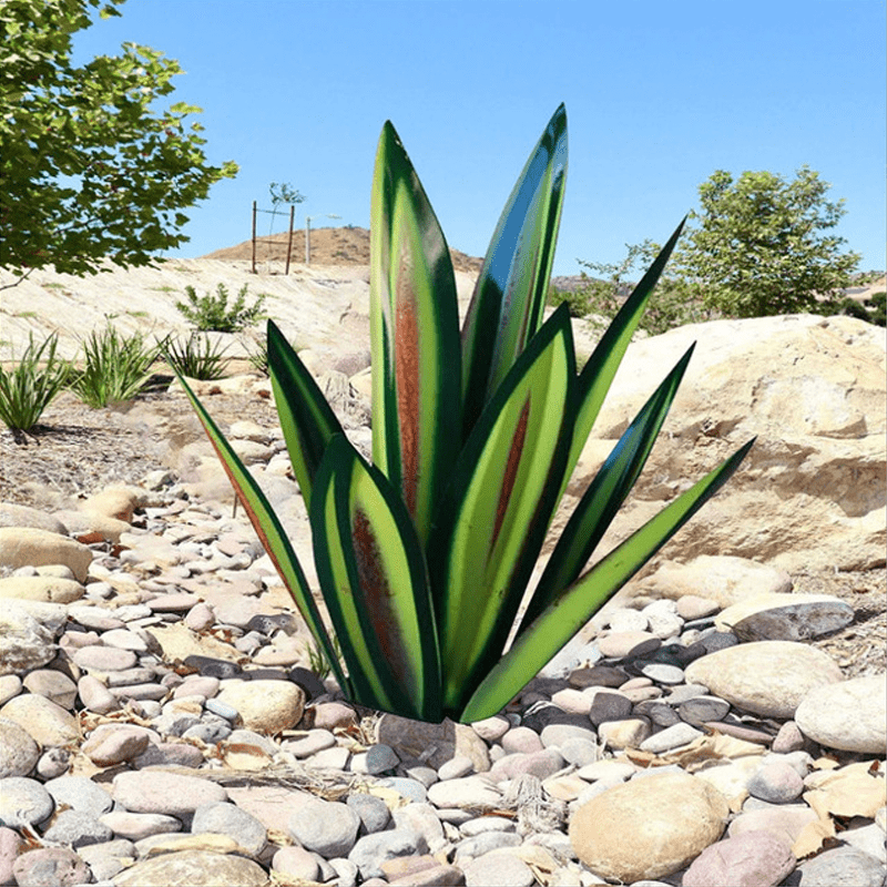 Lámpara de Jardín de Agave Solar Impermeable Hecha a Mano – Elegantes Luces Solares para Iluminación de Jardín