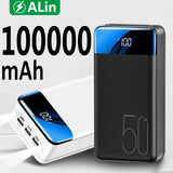 Batería externa de gran capacidad de 70000mAh Carga rápida Super rápida para teléfonos móviles