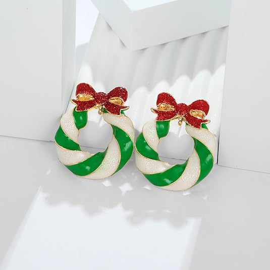 Pendientes Navideños JollyGems – Colgantes Brillantes y Ligeros para Mujer