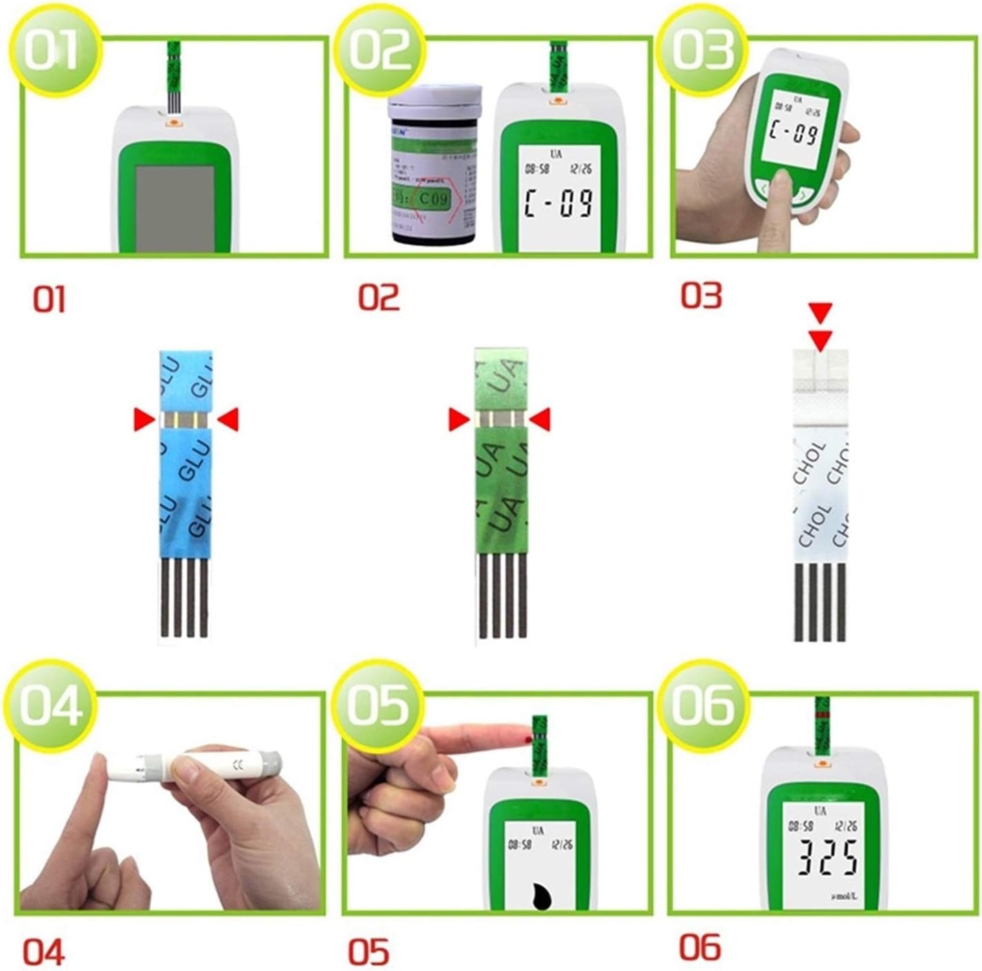 Kit de Prueba Colesterol y Glucosa Portátil Preciso