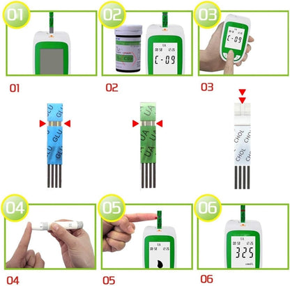 Kit de Prueba Colesterol y Glucosa Portátil Preciso