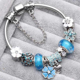 Pulsera de Plata Esterlina con Charms Florales