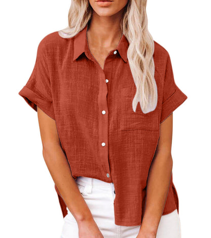 Blusa de Algodón-Lino Ligera para Damas