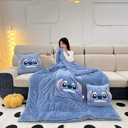 Cojín-Manta Stitch en Uno - Para Comodidad y Calidez en Uno