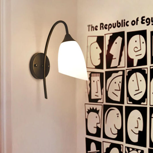 GlowGlow - Modern angled, bell-shaped wall lamp with arm