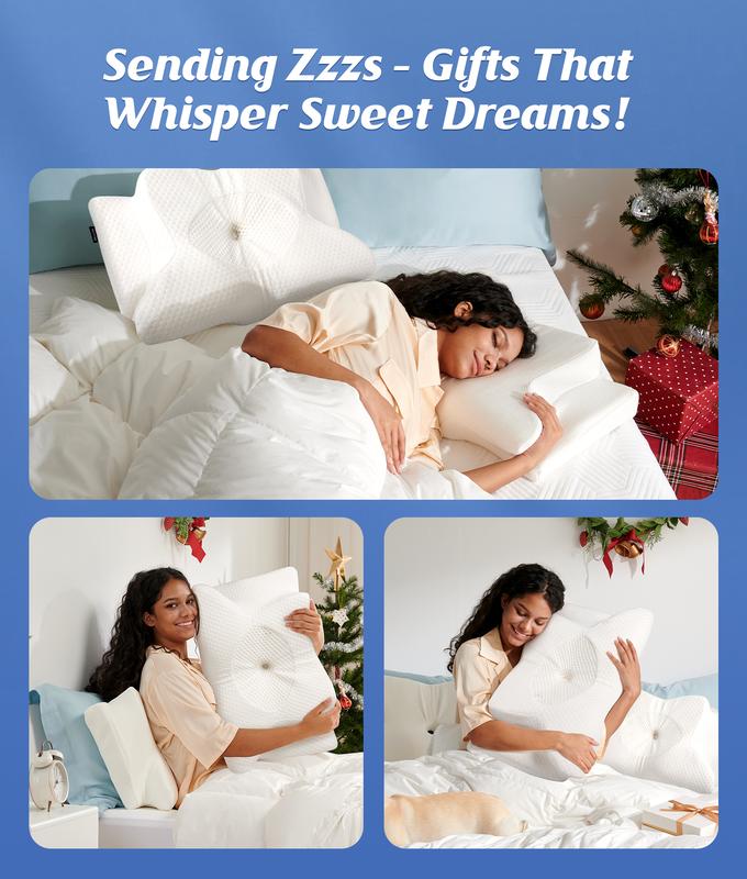 CozyRest Almohada Viscoelástica Cuello - Soporte Ergonómico - Alivio Cervical