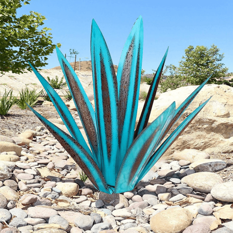 Lámpara de Jardín de Agave Solar Impermeable Hecha a Mano – Elegantes Luces Solares para Iluminación de Jardín