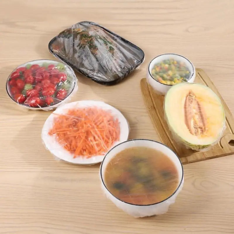 Tapas elásticas plásticas reutilizables para alimentos (100 pcs)