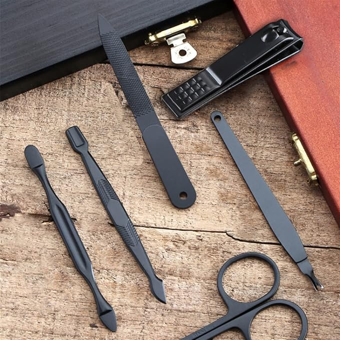 Kit de Cortaúñas Acero Inoxidable con Estuche de Viaje