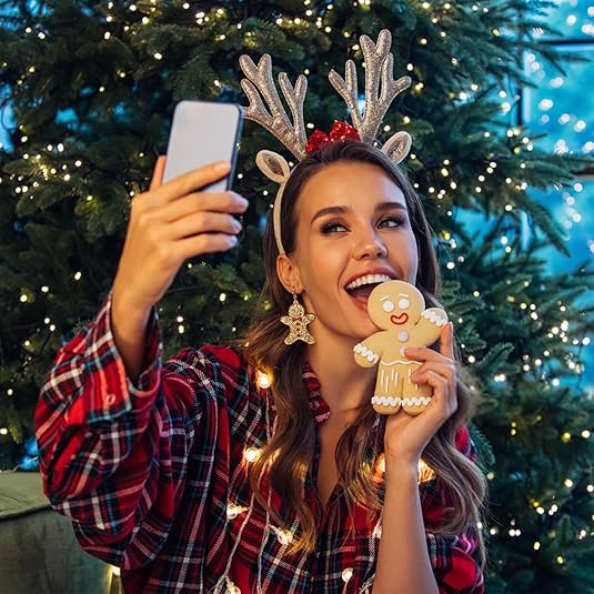 Pendientes Navideños JollyGems – Colgantes Brillantes y Ligeros para Mujer