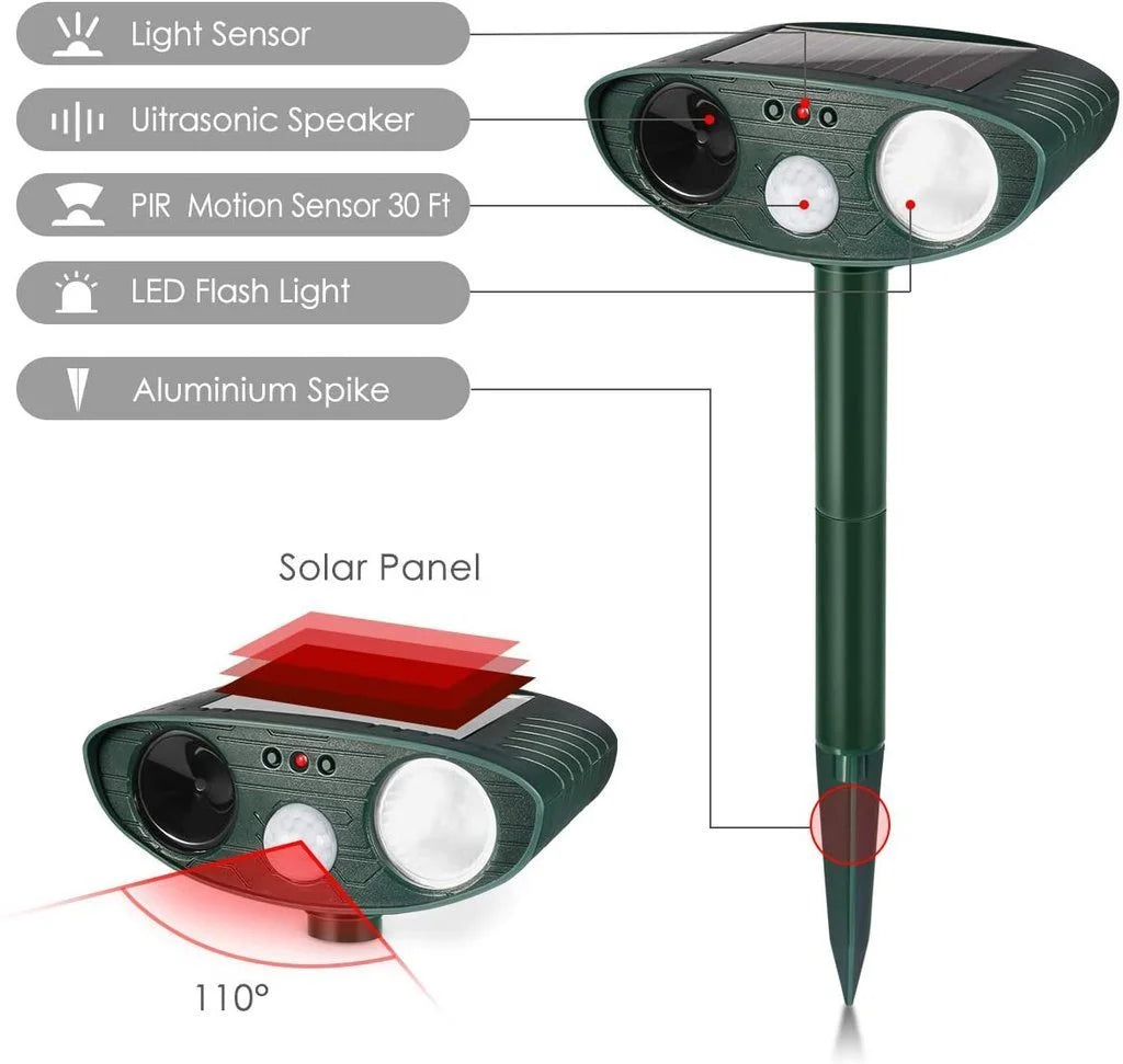Repelente Ultrasónico Solar - Eficaz en 48 Horas