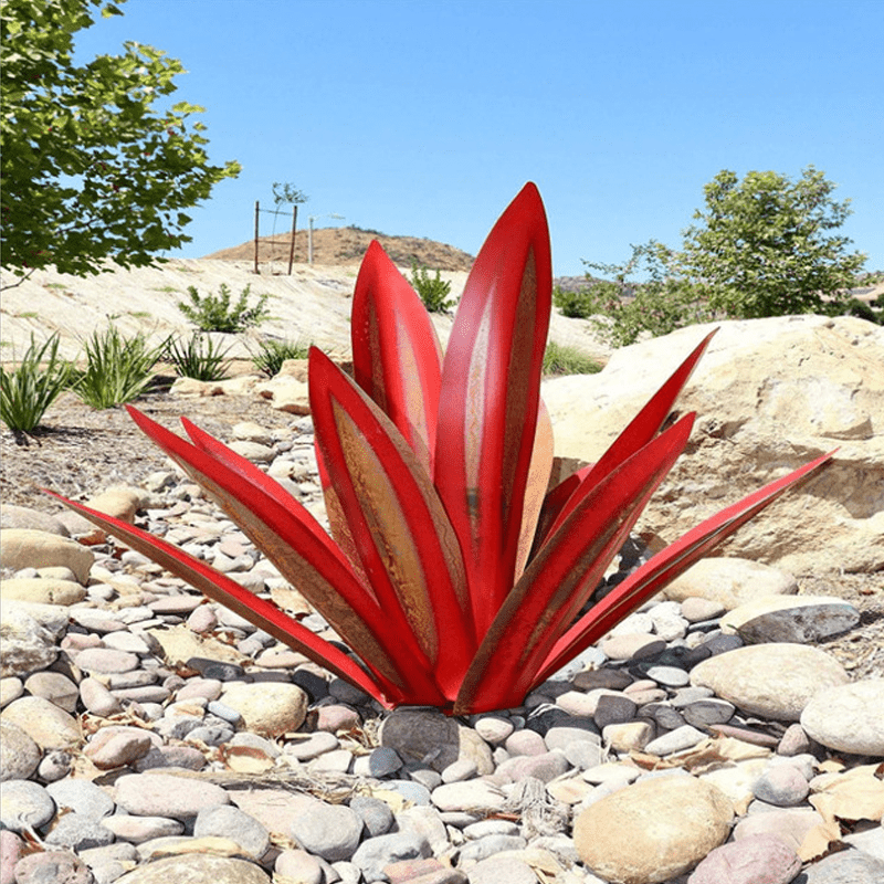 Lámpara de Jardín de Agave Solar Impermeable Hecha a Mano – Elegantes Luces Solares para Iluminación de Jardín