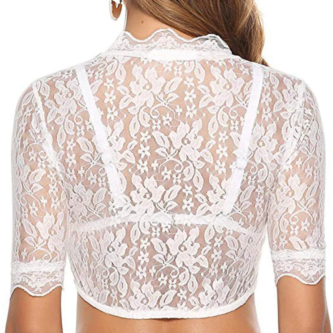 Blusa con escote en V - Material ligero - Estilo tradicional - Dirndl de Oktoberfest